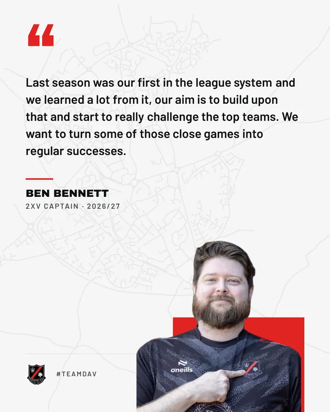 Quote card: Ben Bennett, 2XV captain, in his own words