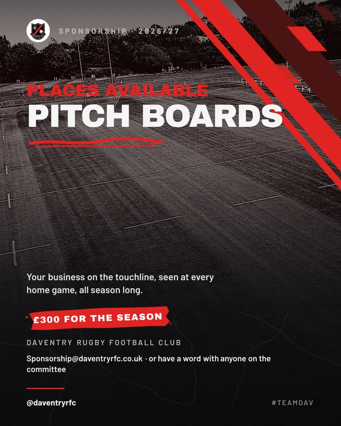 Pitch boards graphic: places available, £300 for the season